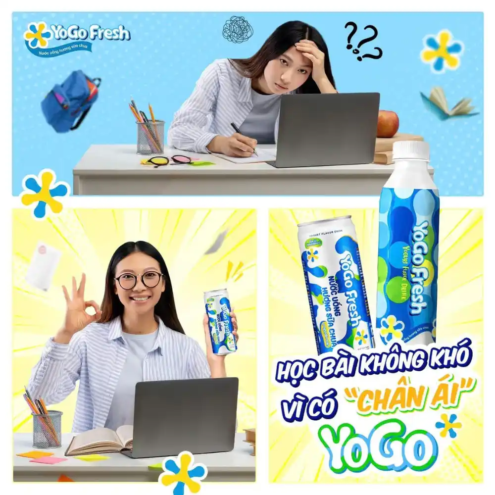 Lốc 12 lon nước uống sữa chua Yogo 320ml