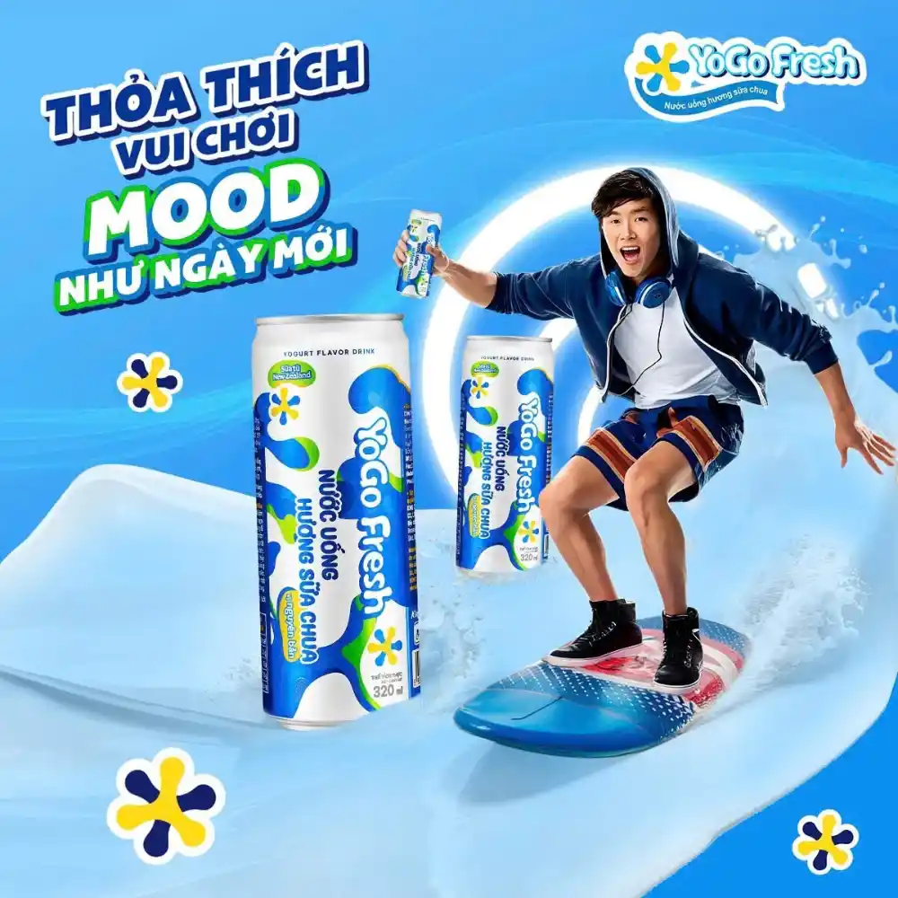 Lốc 12 lon nước uống sữa chua Yogo 320ml