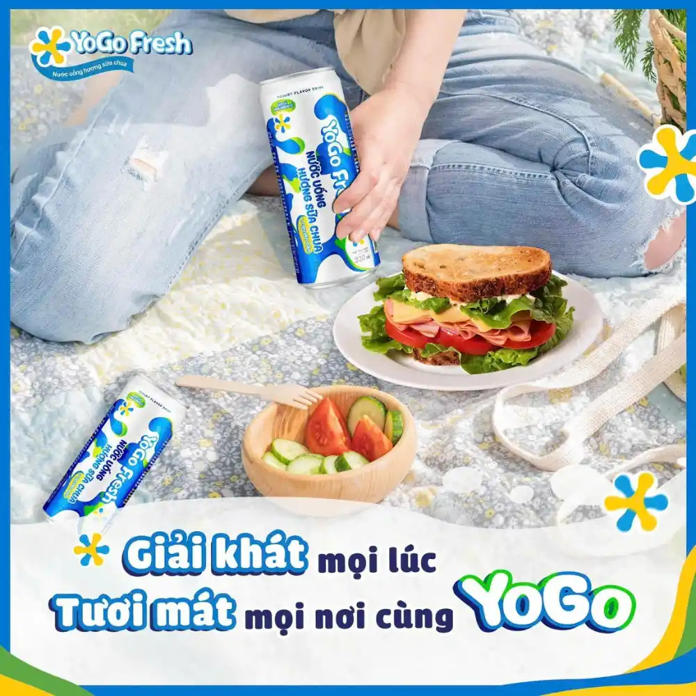Lốc 12 lon nước uống sữa chua Yogo 320ml