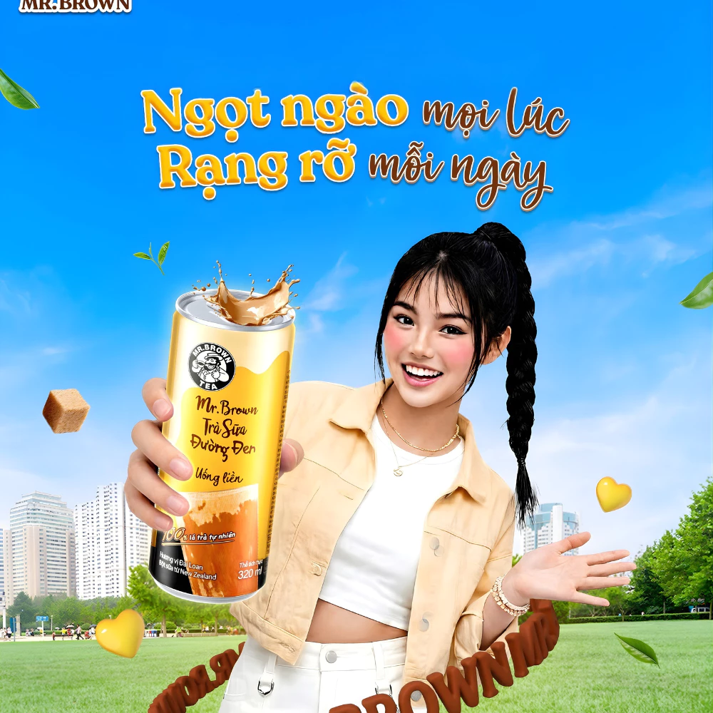 Lốc 12 lon trà sữa Mr.Brown đường đen 320ml