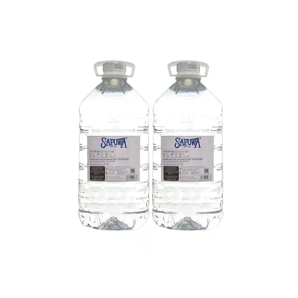 Lốc 2 bình nước uống tinh khiết Sapuwa 5L