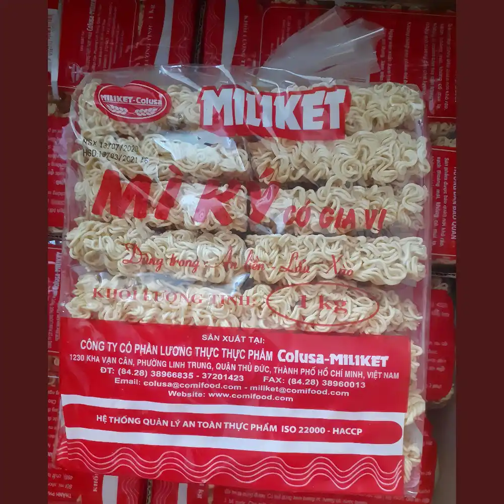 Lốc 2 gói mì Miliket ký có gia vị 1kg