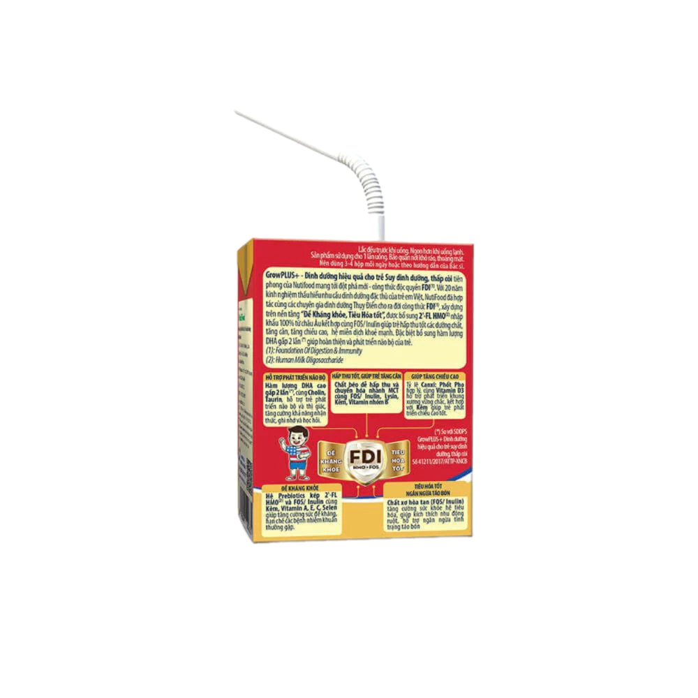 Lốc 4 hộp Sữa bột pha sẵn GrowPlus+ Đỏ 110ml (cho trẻ từ 1-3 tuổi)