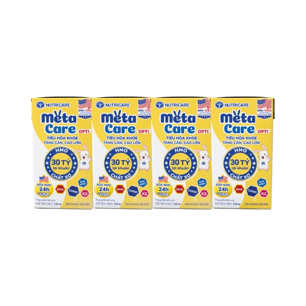 Lốc 4 hộp sữa bột pha sẵn Nutricare MetaCare Opti 110ml