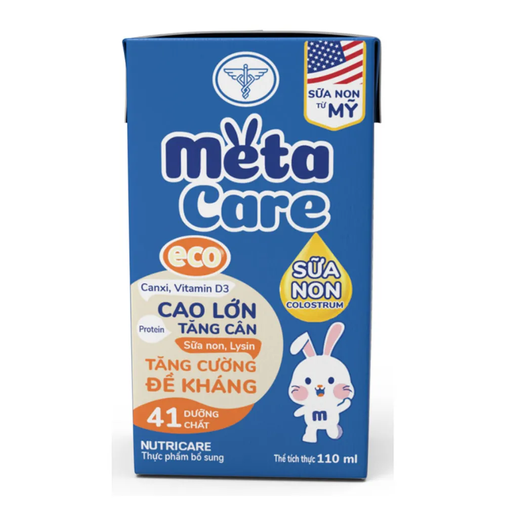 Lốc 4 hộp sữa non pha sẵn Nutricare MetaCare Eco 110ml