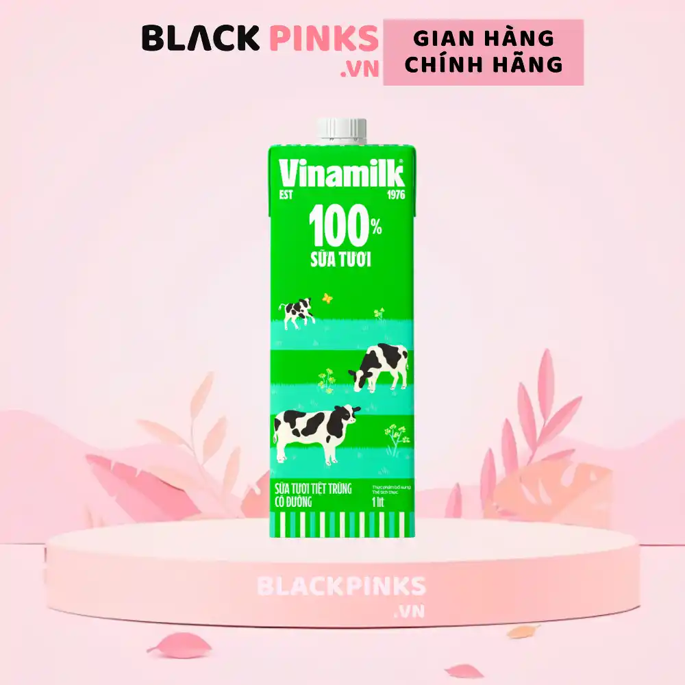 Lốc 4 hộp sữa tươi tiệt trùng Vinamilk có đường 110ml/180ml/1l