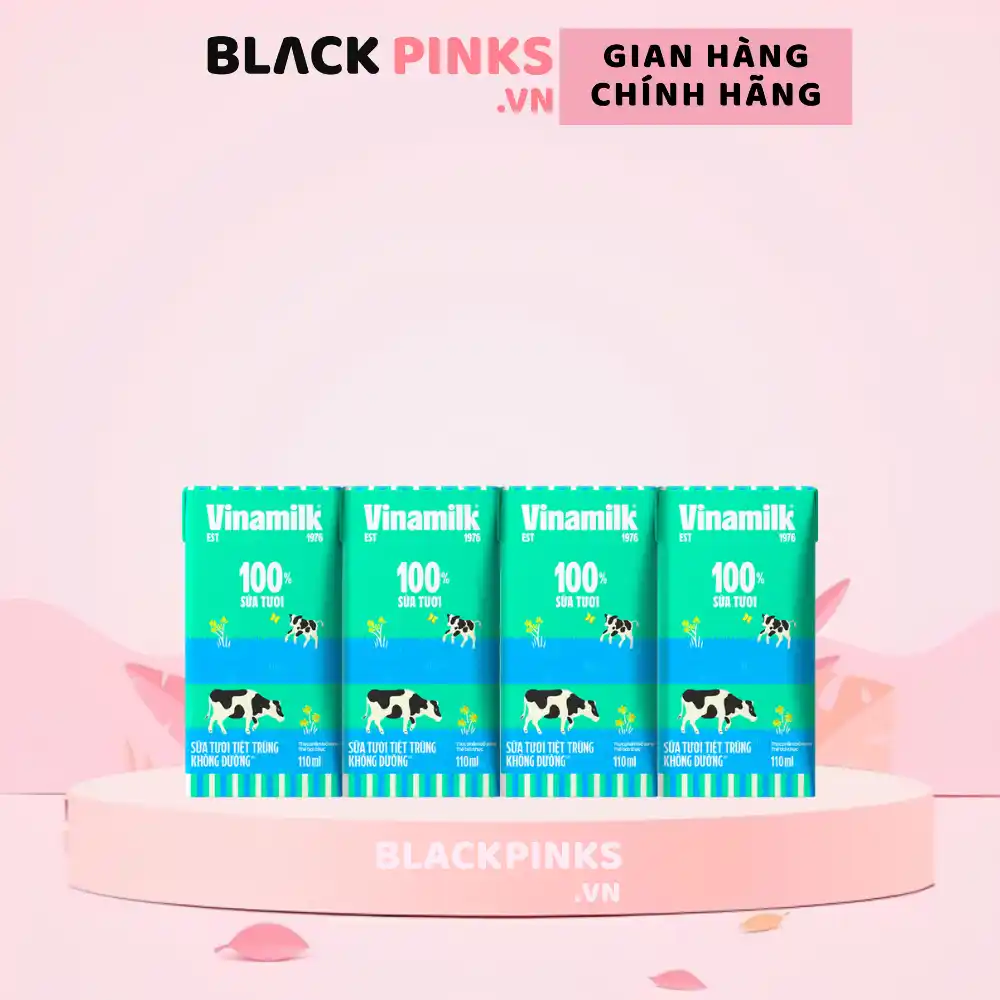 Lốc 4 hộp sữa tươi tiệt trùng Vinamilk không đường 110/180ml