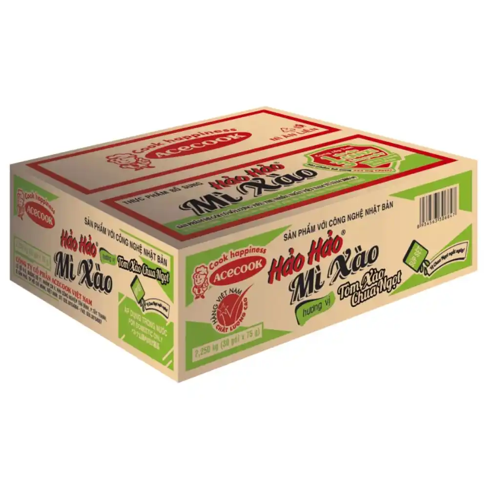 Lốc 5 gói mì xào khô Hảo Hảo tôm chua ngọt/tôm hành gói 75g