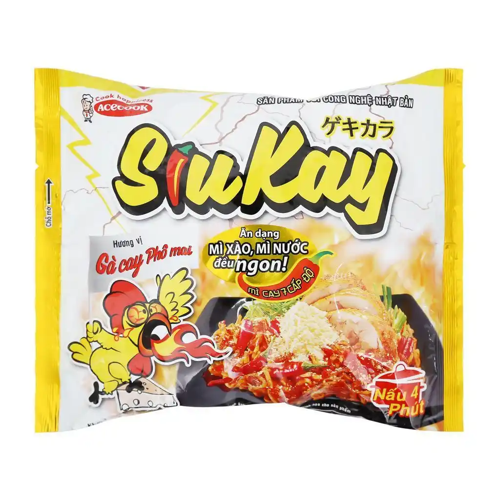 Lốc 5 gói Siukay vị hải sản/vị gà cay phô mai 128g/129g