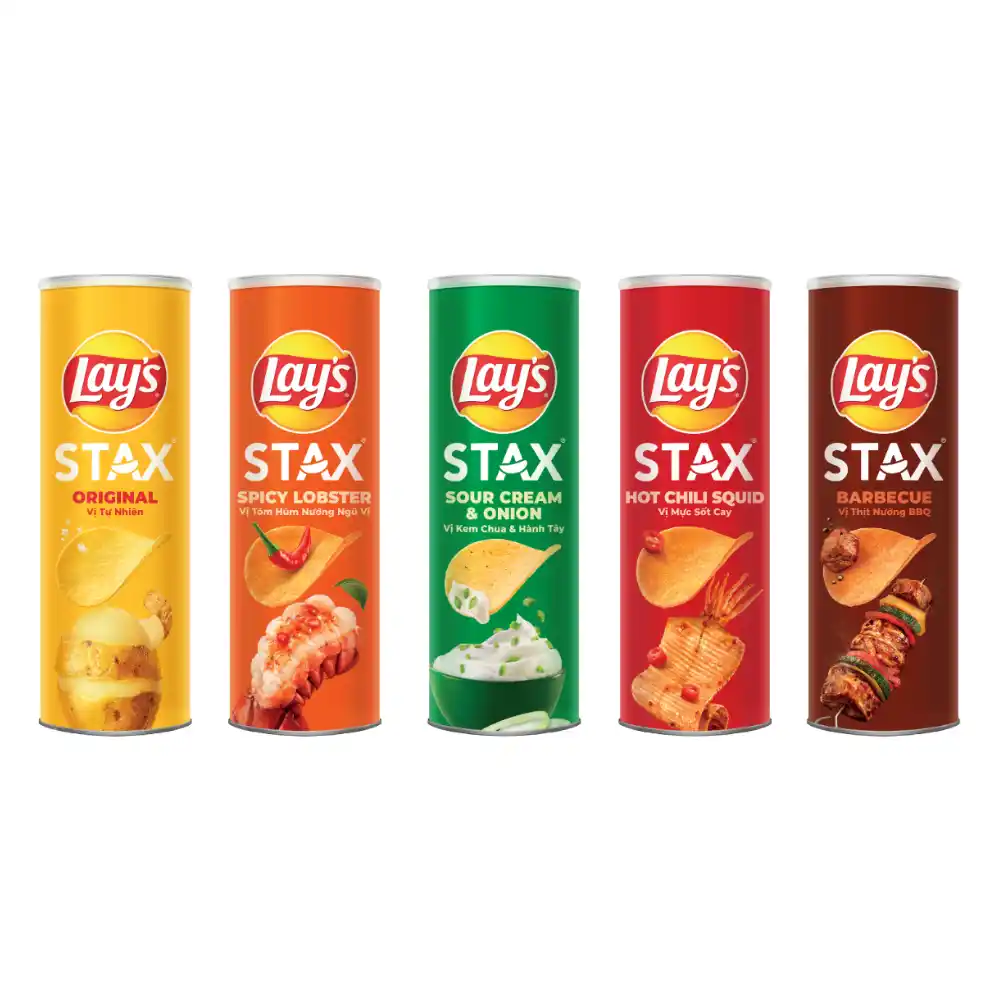 Lốc 5 hộp snack khoai tây Lay's Stax mix vị 150g