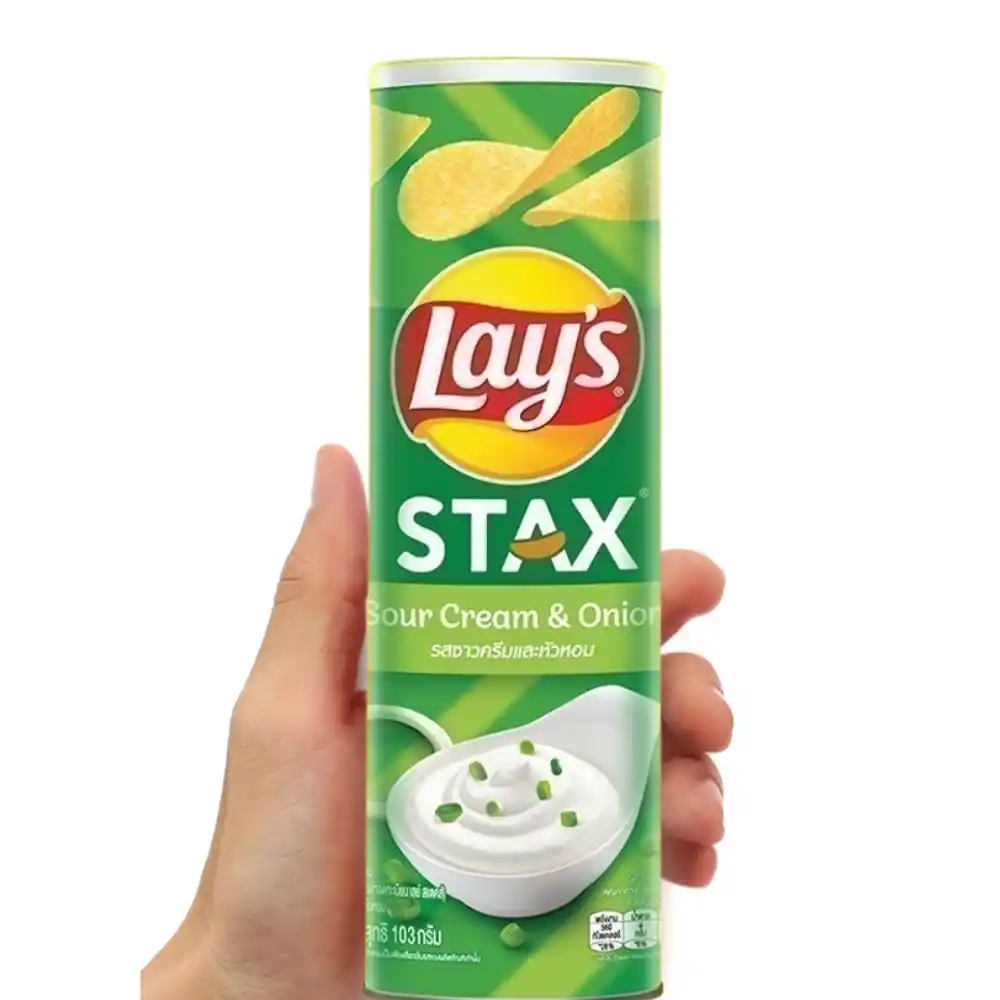 Lốc 5 hộp snack khoai tây Lay's Stax vị kem chua hành 100g