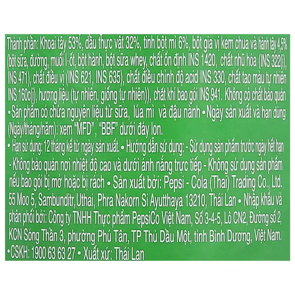 Lốc 5 hộp snack khoai tây Lay's Stax vị kem chua hành 65g