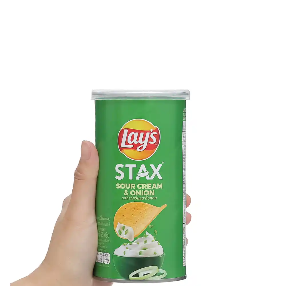 Lốc 5 hộp snack khoai tây Lay's Stax vị kem chua hành 65g