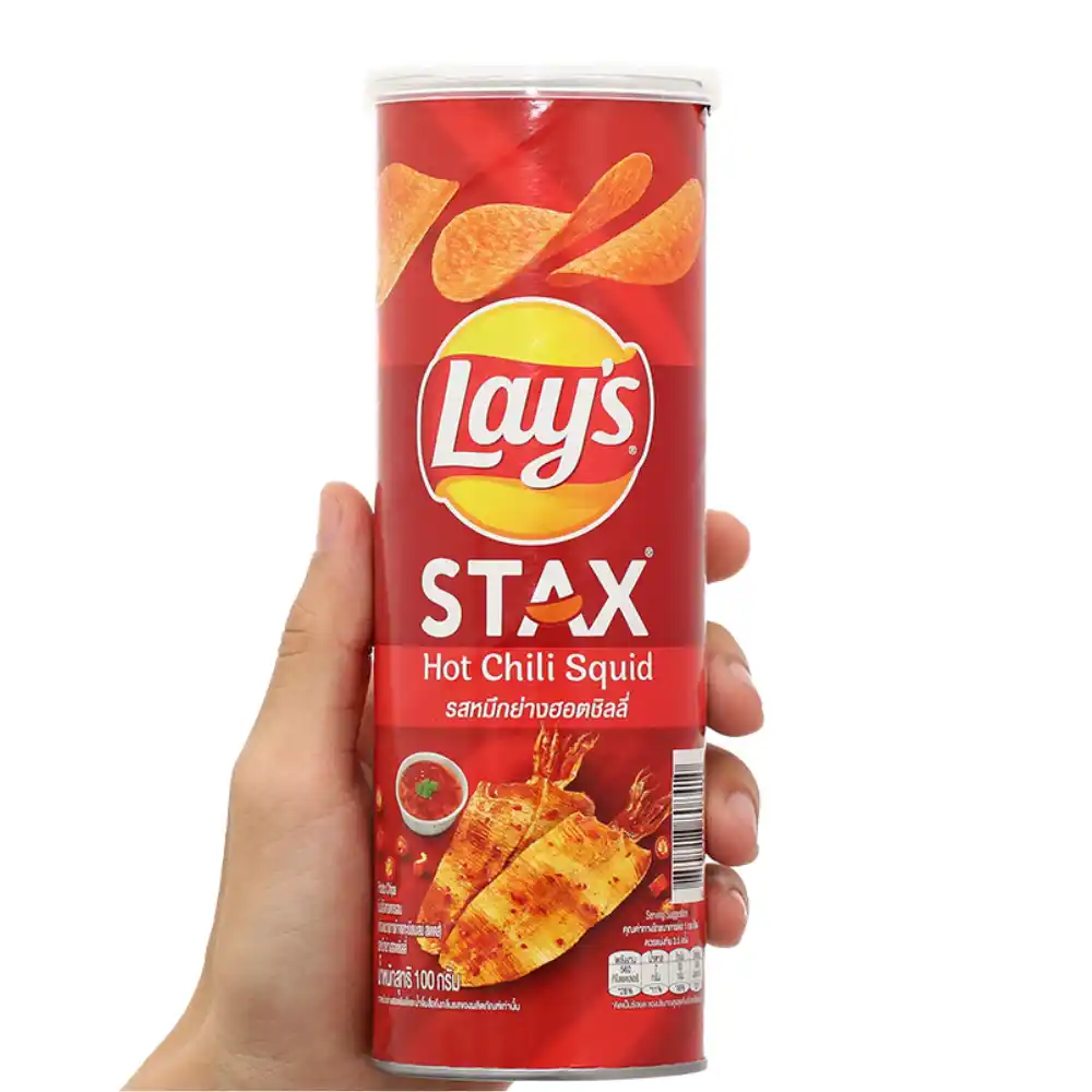 Lốc 5 hộp snack khoai tây Lay's Stax vị mực sốt cay 100g