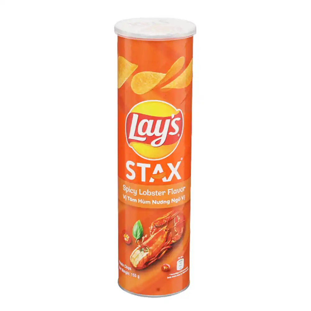 Lốc 5 hộp snack khoai tây Lay's Stax vị tôm hùm nướng 155g
