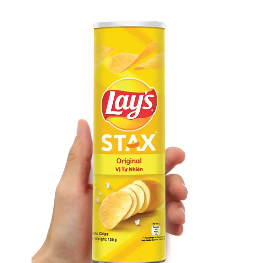 Lốc 5 hộp snack khoai tây Lay's Stax vị tự nhiên 150g
