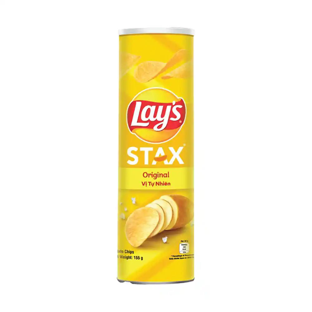 Lốc 5 hộp snack khoai tây Lay's Stax vị tự nhiên 150g