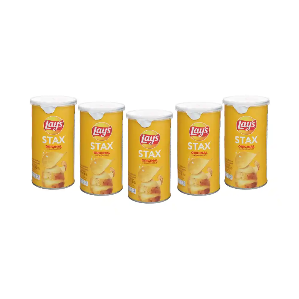 Lốc 5 hộp snack khoai tây Lay's Stax vị tự nhiên 65g