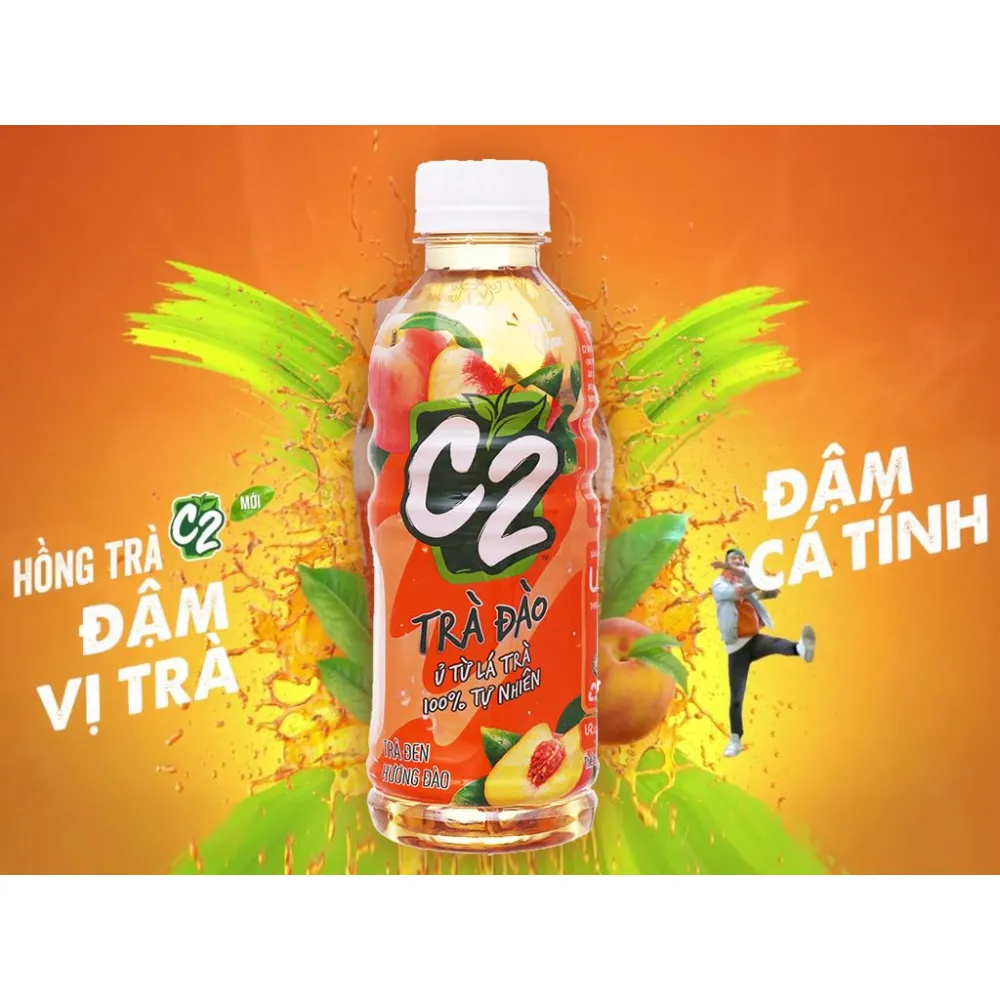 Lốc 6 chai hồng trà C2 vị đào 455ml