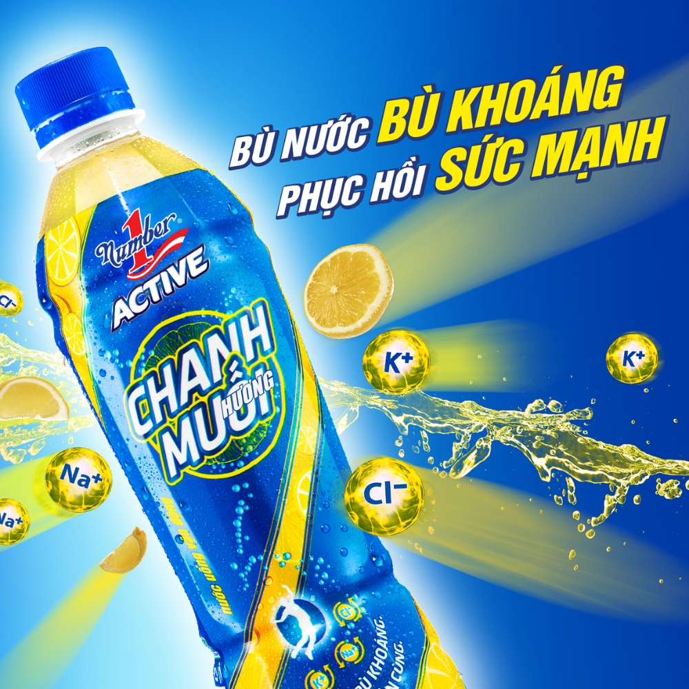 Lốc 6 chai nước bù khoáng Number1 chanh muối 455ml