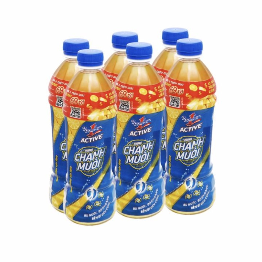 Lốc 6 chai nước bù khoáng Number1 chanh muối 455ml