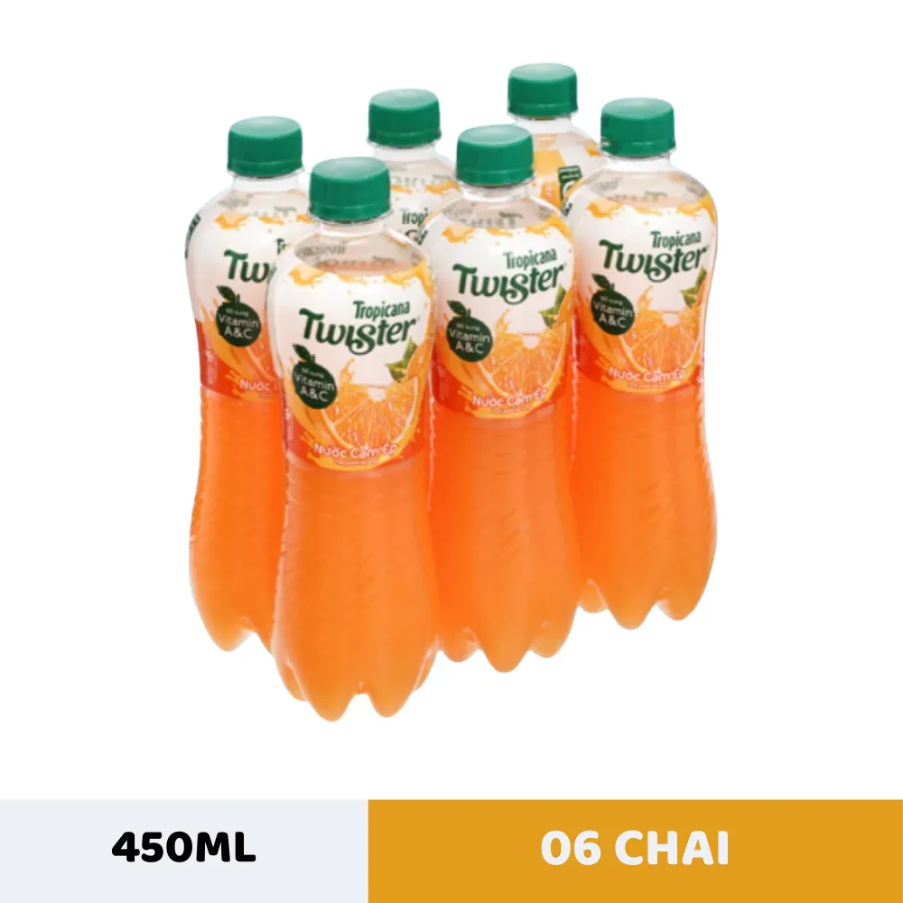 Lốc 6 chai nước cam ép Twister 450ml
