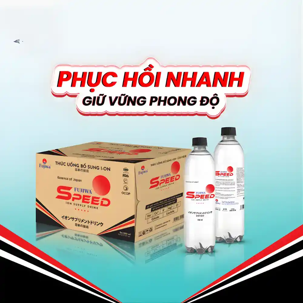 Lốc 6 chai nước uống bổ sung ion Fujiwa Speed 550ml