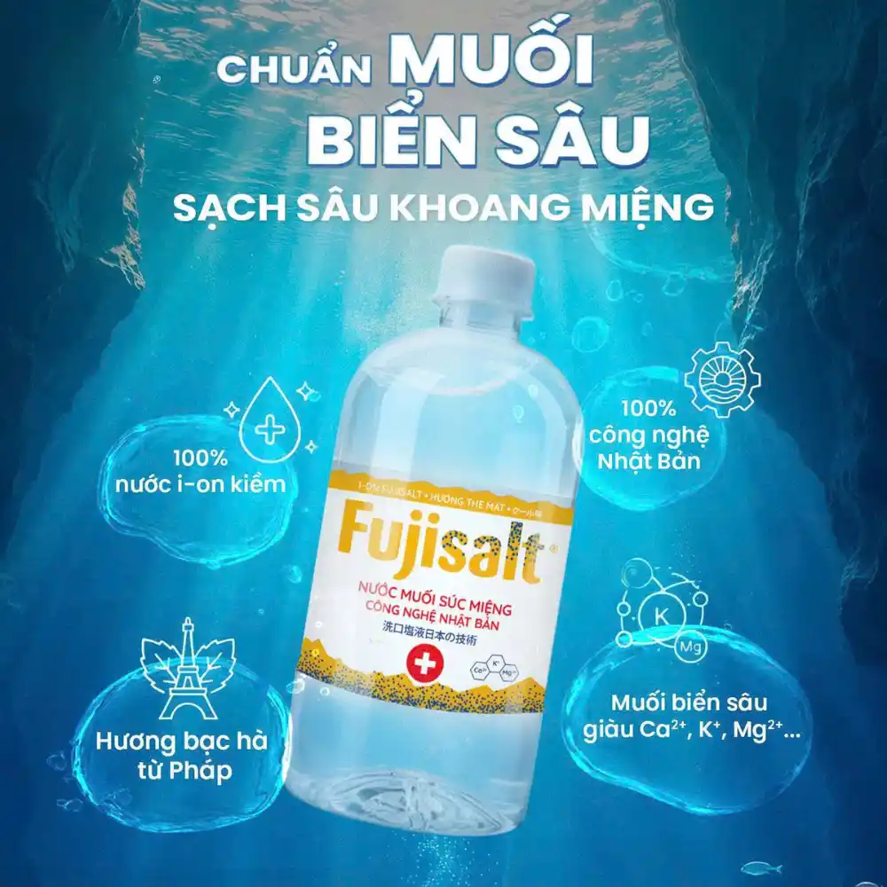 Lốc 6 chai nước muối súc miệng I-on Fujisalt 300ml