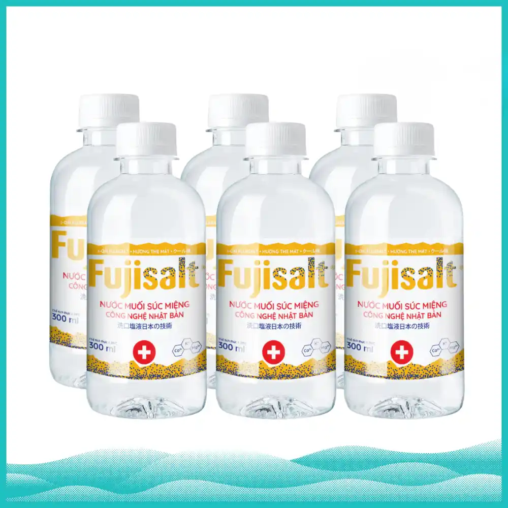 Lốc 6 chai nước muối súc miệng I-on Fujisalt 300ml