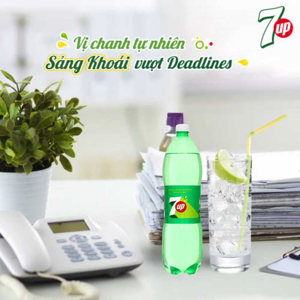 Lốc 6 chai nước ngọt 7Up 1.5L