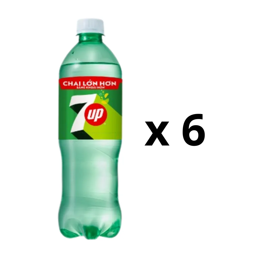 Lốc 6 chai nước ngọt 7Up 600ml