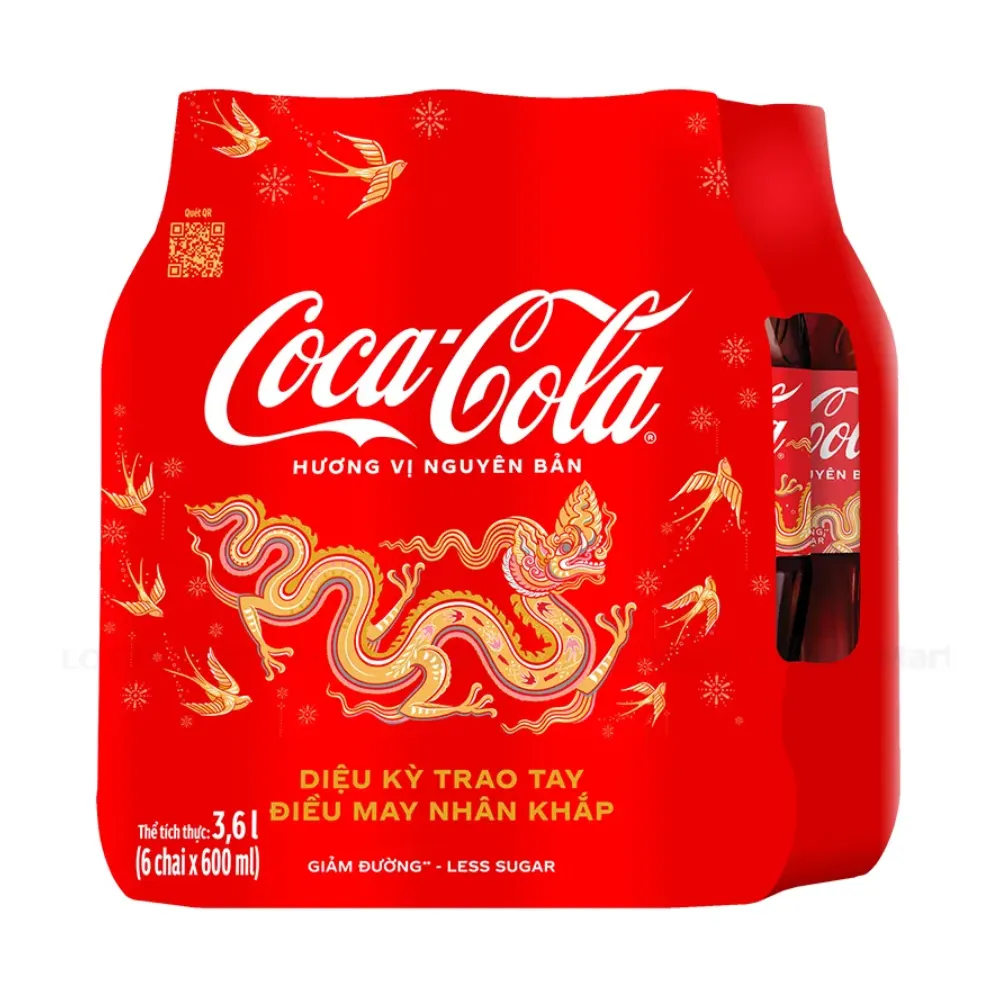 Lốc 6 chai nước ngọt Coca Cola 600ml