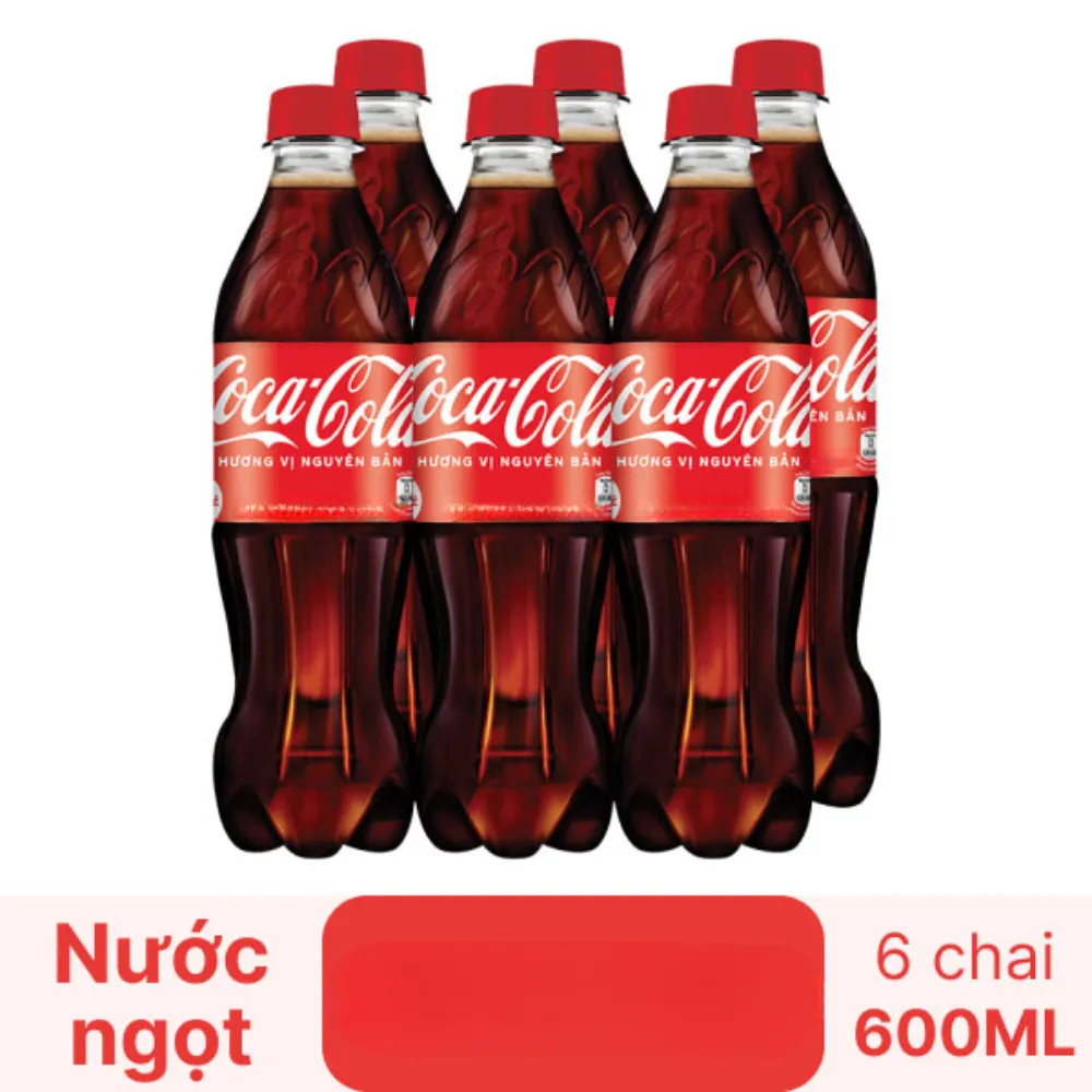Lốc 6 chai nước ngọt Coca Cola 600ml