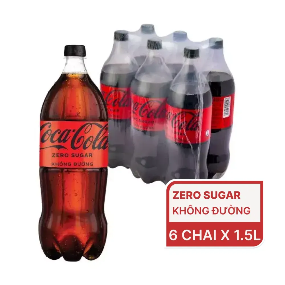 Lốc 6 chai nước ngọt Coca Cola zero sugar 1.5L