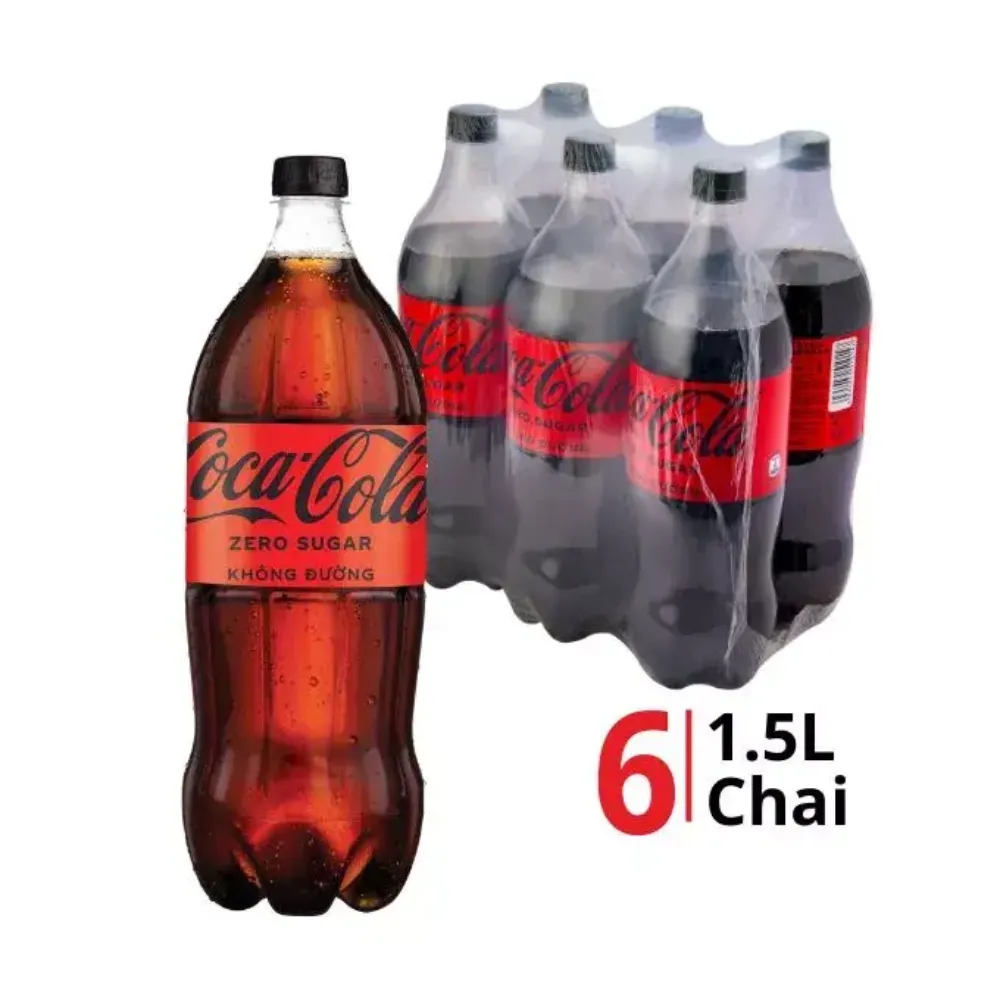 Lốc 6 chai nước ngọt Coca Cola zero sugar 1.5L