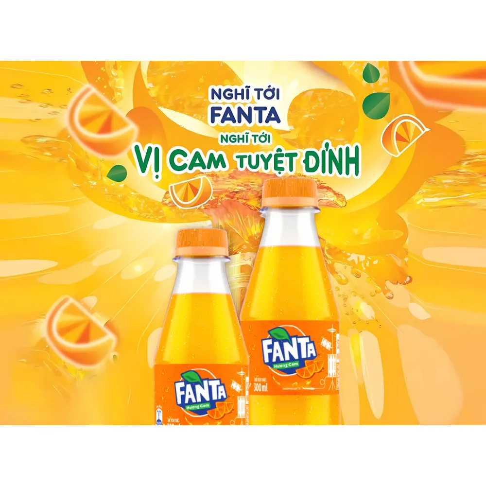 Lốc 6 chai nước ngọt Fanta hương cam 300ml