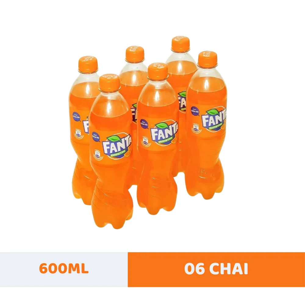 Lốc 6 chai nước ngọt Fanta cam 600ml