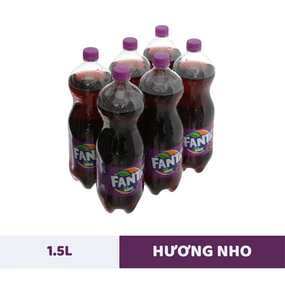 Lốc 6 chai nước ngọt Fanta nho 1.5L
