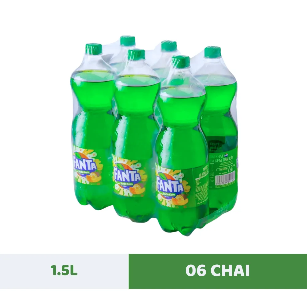 Lốc 6 chai nước ngọt Fanta soda kem 1.5L