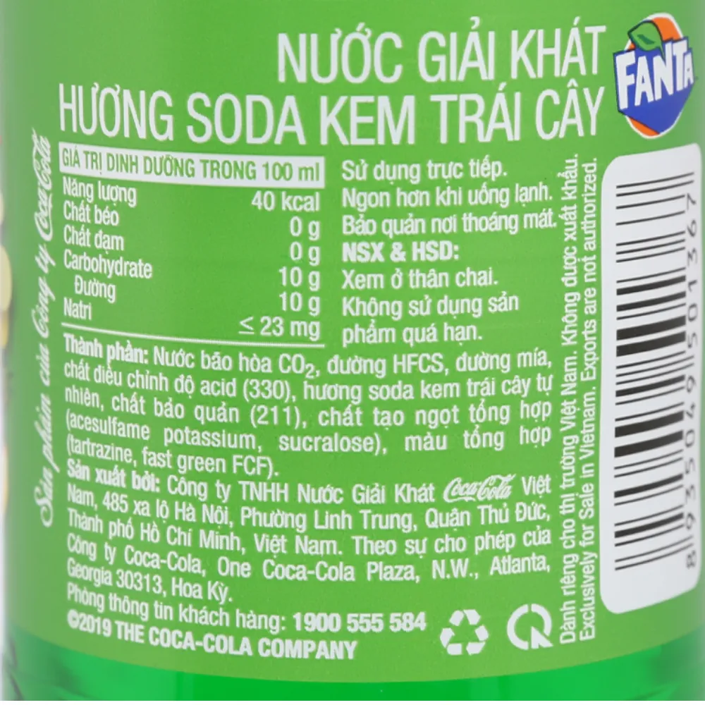 Lốc 6 chai nước ngọt Fanta soda kem 1.5L