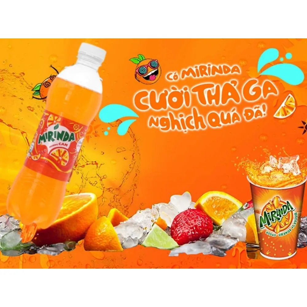 Lốc 6 chai nước ngọt Mirinda cam 390ml