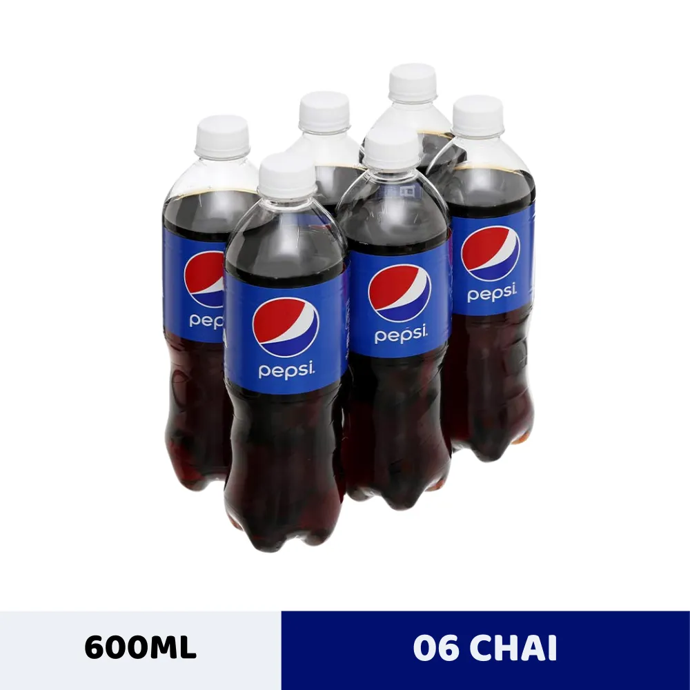Lốc 6 chai nước ngọt Pepsi Cola 600ml