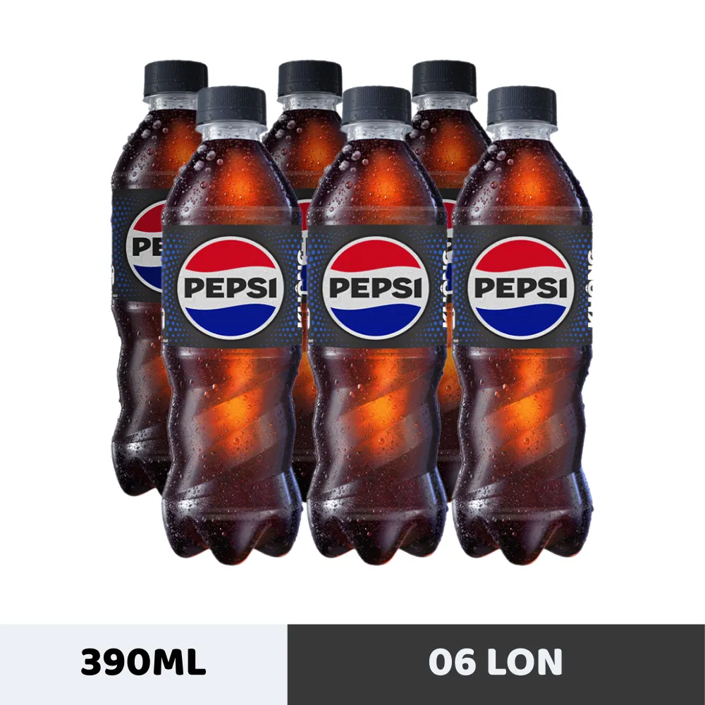 Lốc 6 chai nước ngọt Pepsi không calo 390ml
