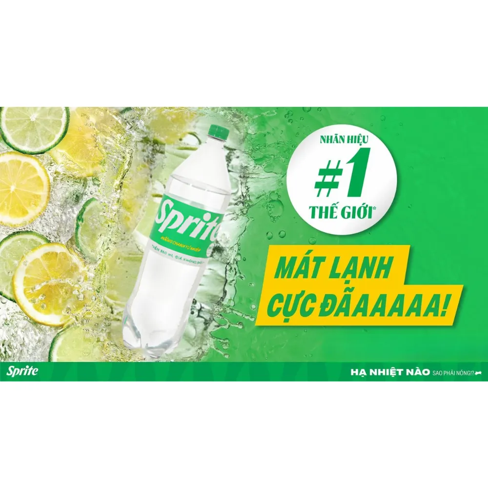 Lốc 6 chai nước ngọt Sprite chanh 1.85L