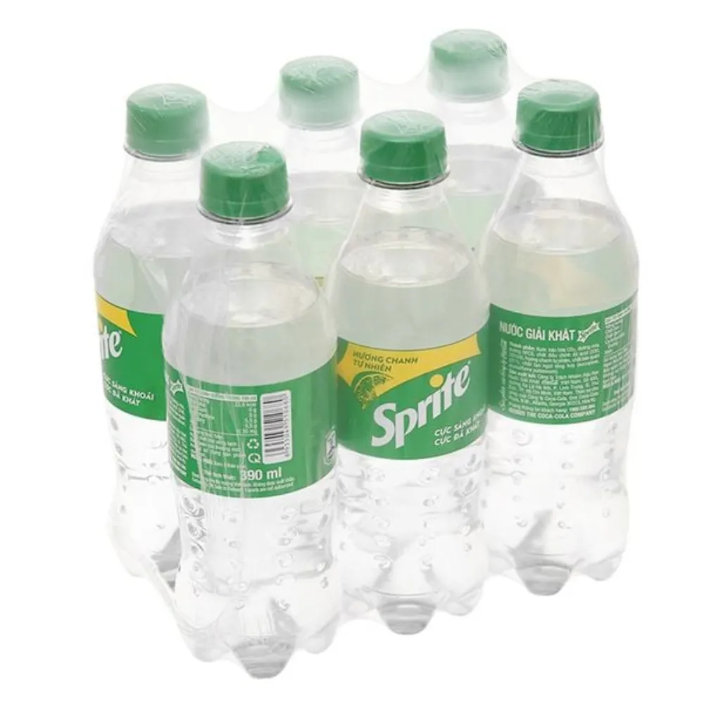 Lốc 6 chai nước ngọt Sprite chanh 390ml