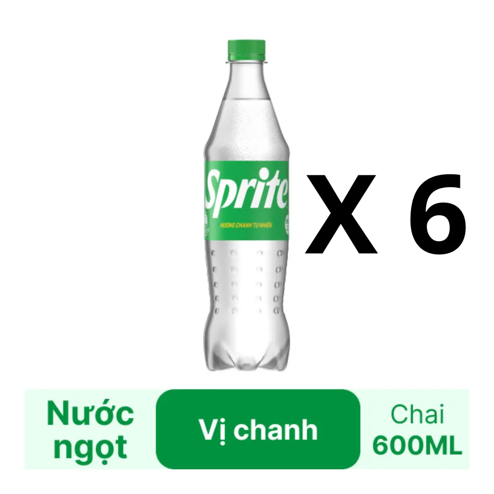 Thùng 24 chai nước ngọt Sprite chanh 600ml