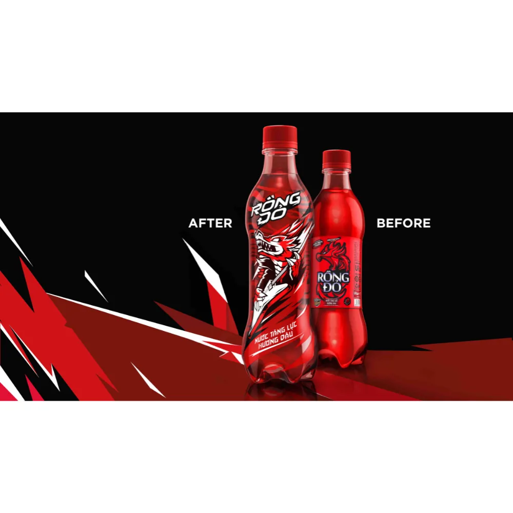 Lốc 6 chai nước tăng lực Rồng Đỏ hương dâu 330ml