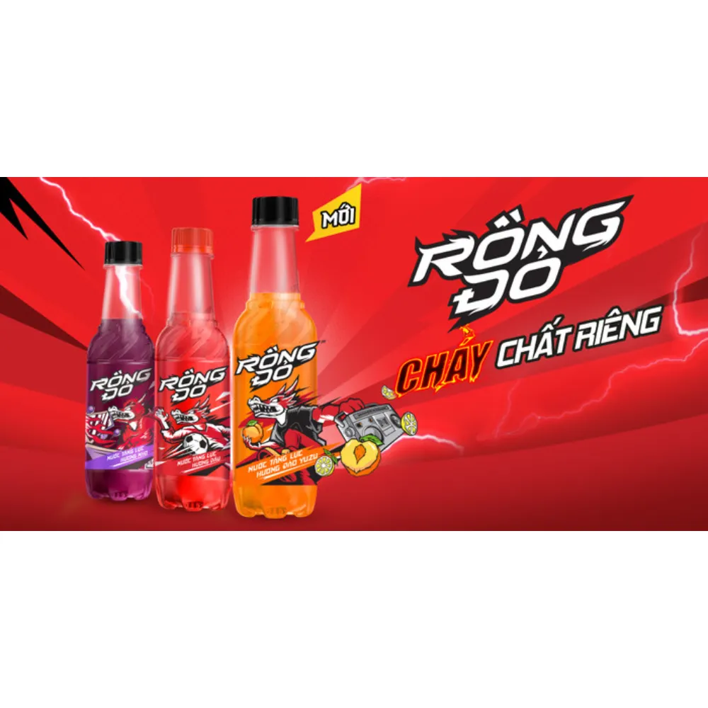 Lốc 6 chai nước tăng lực Rồng Đỏ hương nho 330ml