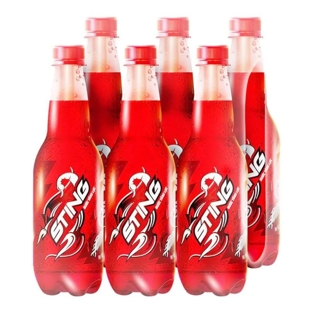 Lốc 6 chai nước tăng lực Sting hương dâu 500ml