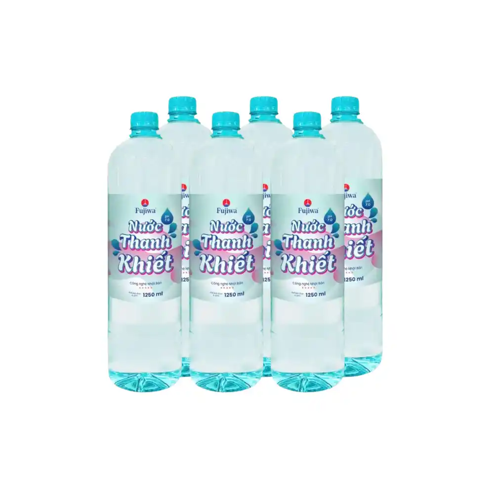 Lốc 6 chai nước thanh khiết pha sữa và uống thuốc Fujiwa 1.25L